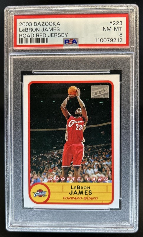 2003 Topps Bazooka LeBron James Variation Rookie RC VAR #223b Cavaliers PSA 8