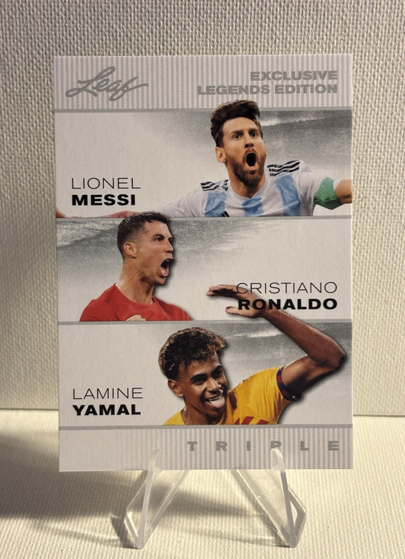 MESSI * RONALDO * YAMAL * "TRIPLE EDITION" 2024 SPECIAL RELEASE SOCCER CARD