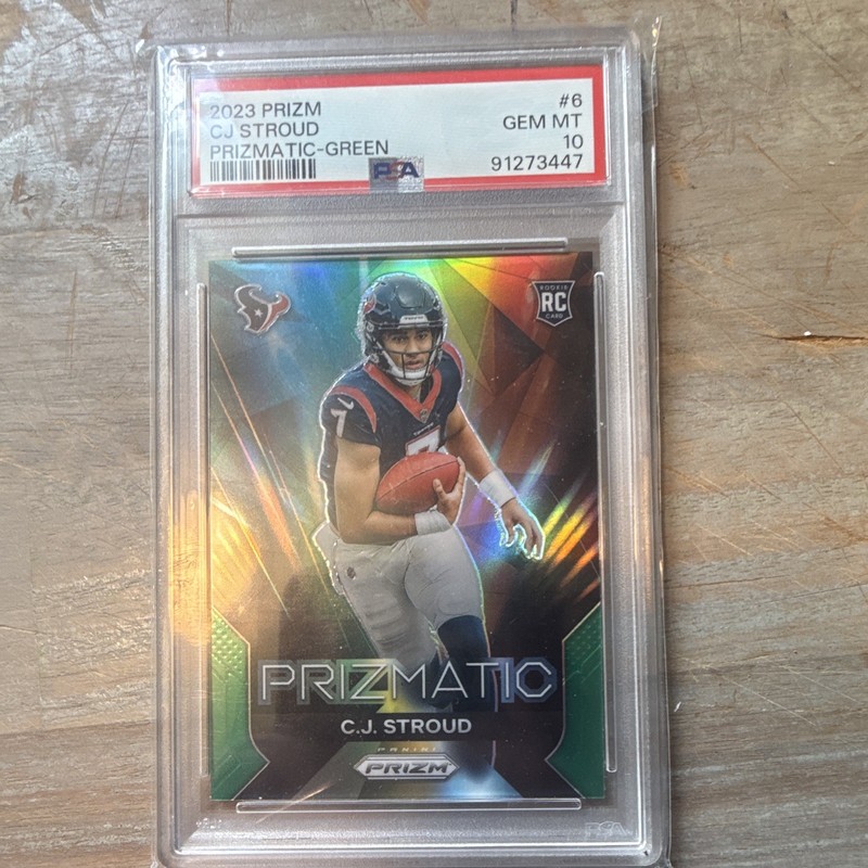 Panini 2023 Prizm C.J. Stroud Prizmatic Green Prizm #6 RC PSA 10