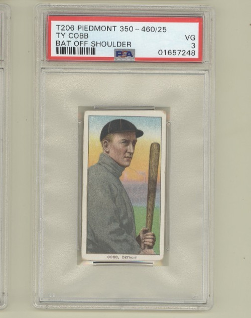 1909 T206 Ty Cobb Bat off Shoulder Detroit Tigers HOF Piedmont no creases  PSA 3