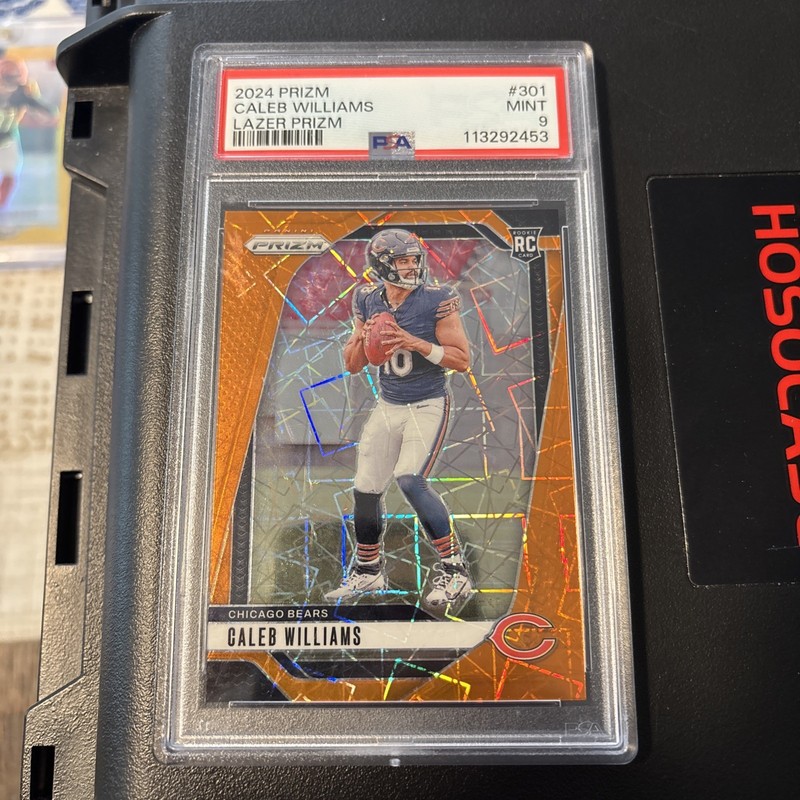 2024 Panini Prizm Caleb Williams Rookie Orange Lazer Prizm #301 PSA 9