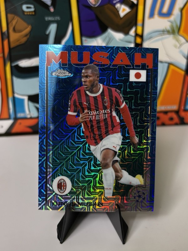 Topps 2025 Chrome UEFA Champions League Yunus Musah #79 Serial Numbered /75 view 1