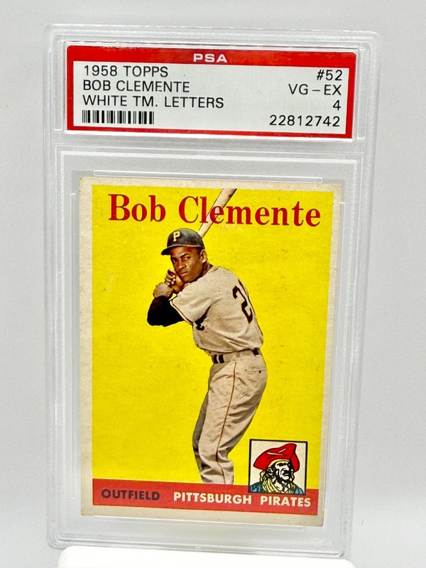 1958 Topps Roberto Bob Clemente #52 White Team Letters PSA 4