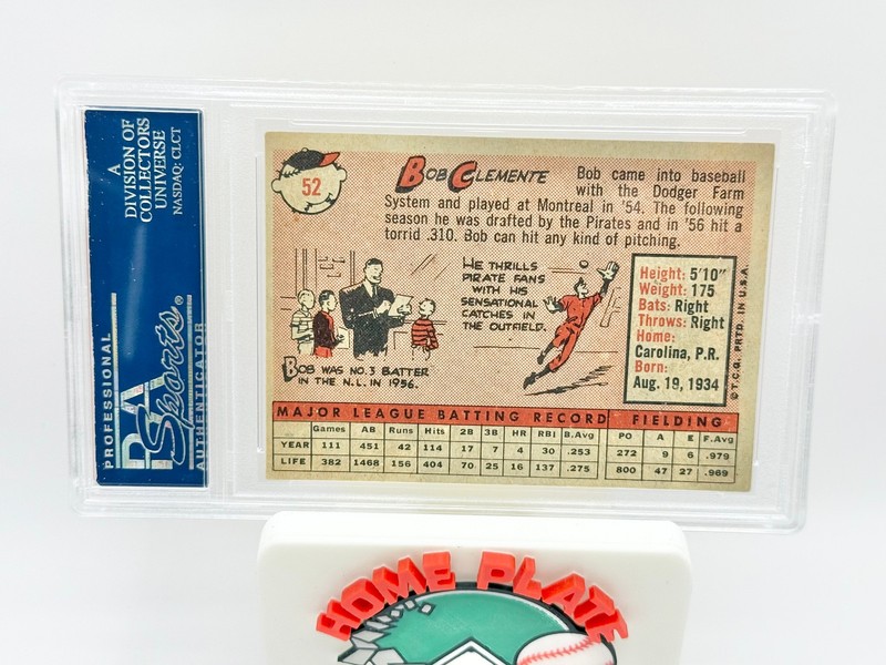 1958 Topps Roberto Bob Clemente #52 White Team Letters PSA 4 view 2