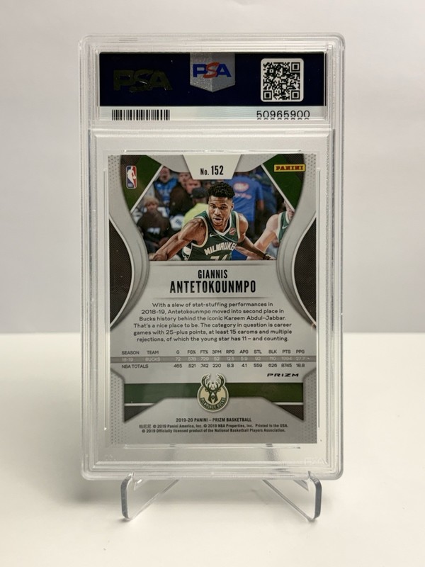 2019-20 Panini Prizm - Giannis Antetokounmpo #152 Green Prizm PSA 10 💎💎 view 2