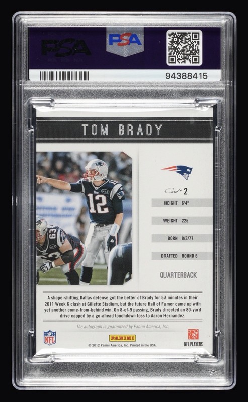 2011 Panini Playbook Tom Brady Auto #2 PSA AUTH Auto  10, TB12 Collection view 2