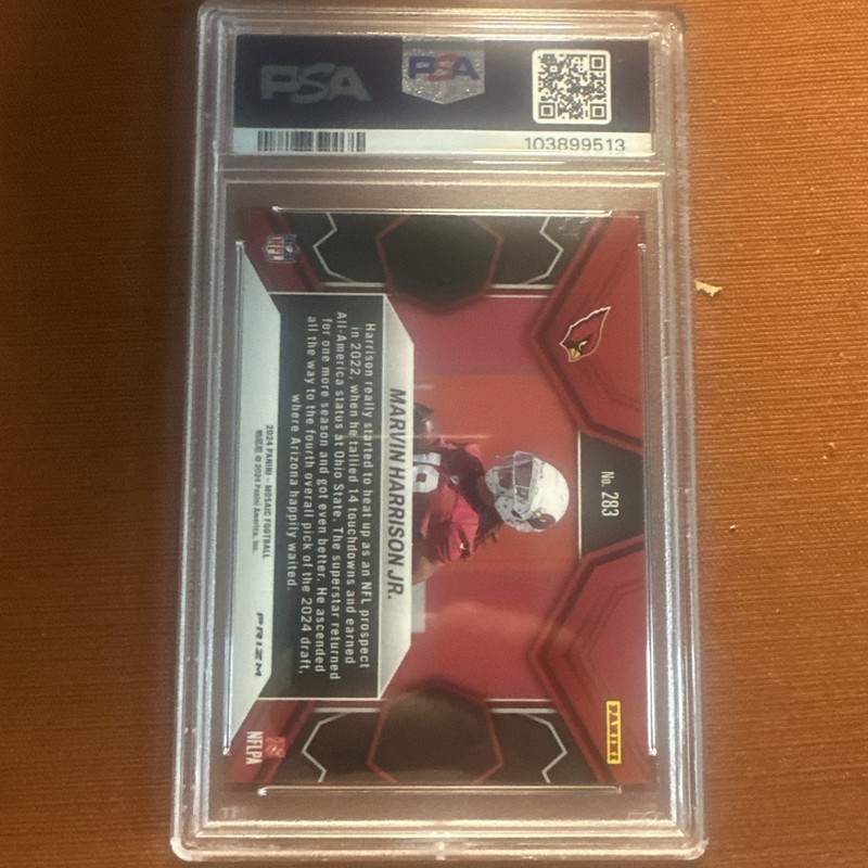 2024 Panini Mosaic - NFL Debut Marvin Harrison Jr. #283 Red Mosaic Prizm (RC) view 2