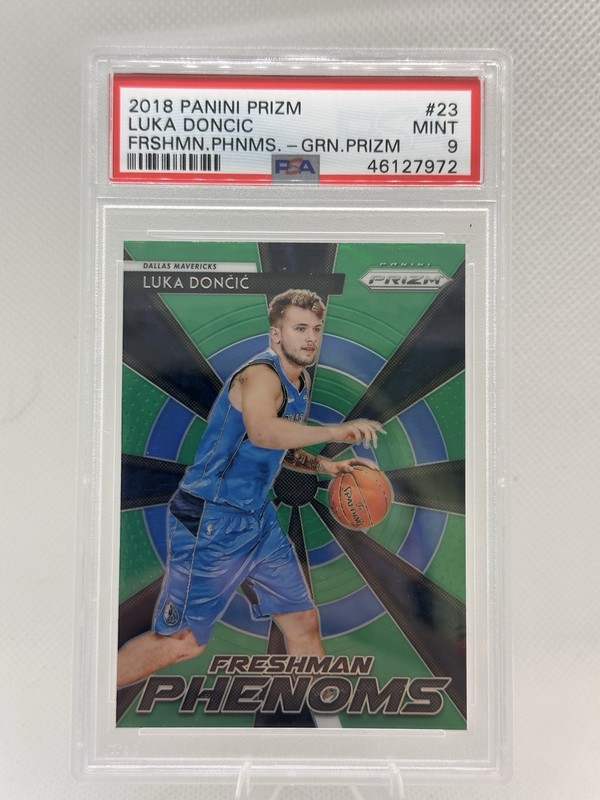 2018 Prizm Luka Doncic Freshman Phenoms Green PSA 9