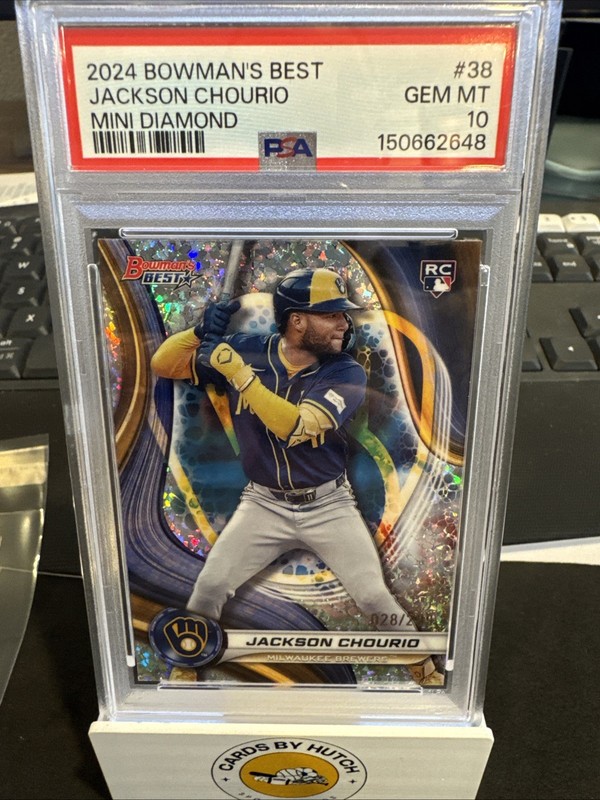 2024 BOWMAN'S BEST #38 JACKSON CHOURIO MINI DIAMOND /299 PSA 10 GEM MINT ROOKIE