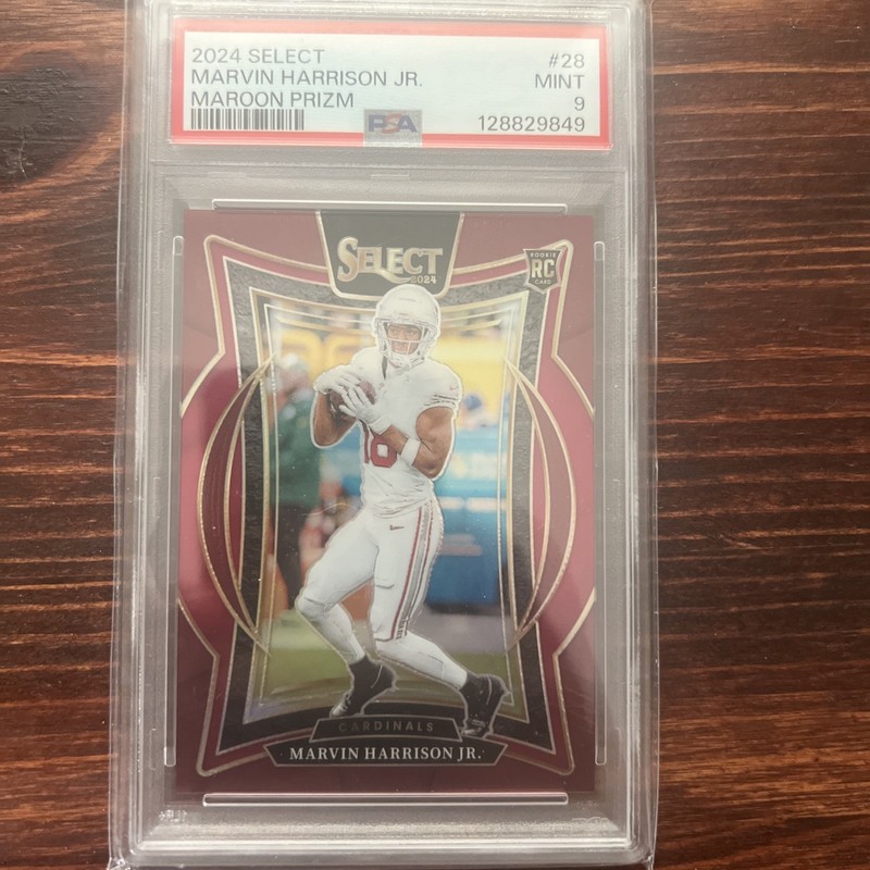 2024 Panini Select Marvin Harrison Jr. #28 (RC) Maroon Prizm Psa 9 /149