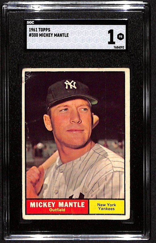 1961 Topps #300 Mickey Mantle - New York Yankees - PSA 1