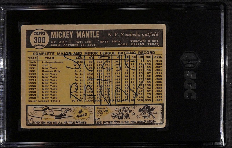 1961 Topps #300 Mickey Mantle - New York Yankees - PSA 1 view 2