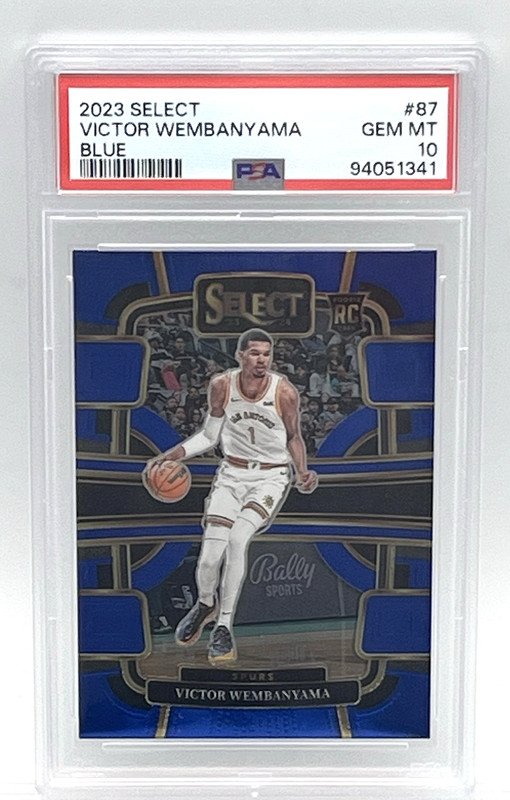 VICTOR WEMBANYAMA - 2023 PANINI NBA SELECT BLUE ROOKIE CARD - PSA 10 GEM MINT