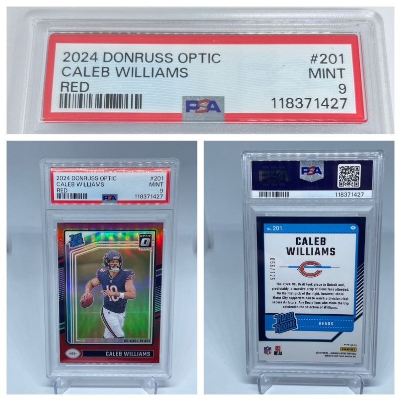 Caleb Williams 2024 Donruss Optic Red Prizm Refractor /125 PSA 9