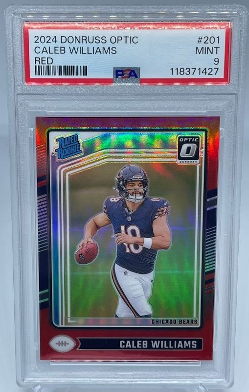 Caleb Williams 2024 Donruss Optic Red Prizm Refractor /125 PSA 9 view 2