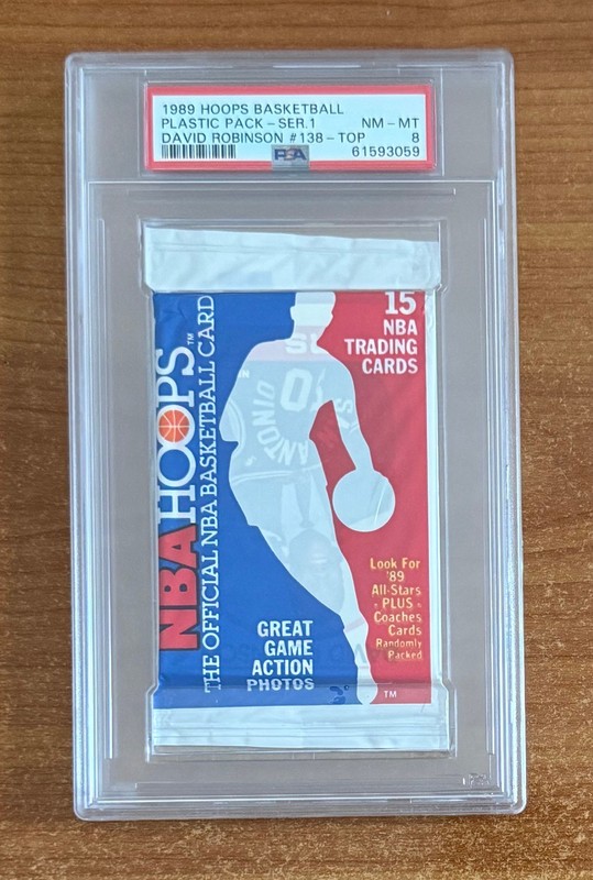 vintage PSA 8 - DAVID ROBINSON #138 ON TOP 1989 HOOPS BASKETBALL PACK SERIES 1