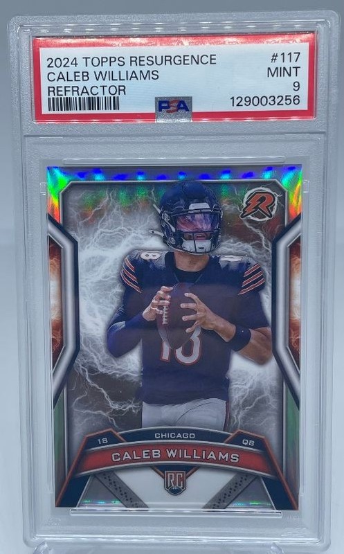Caleb Williams 2024 Topps Resurgence Refractor #117 PSA 9 view 2