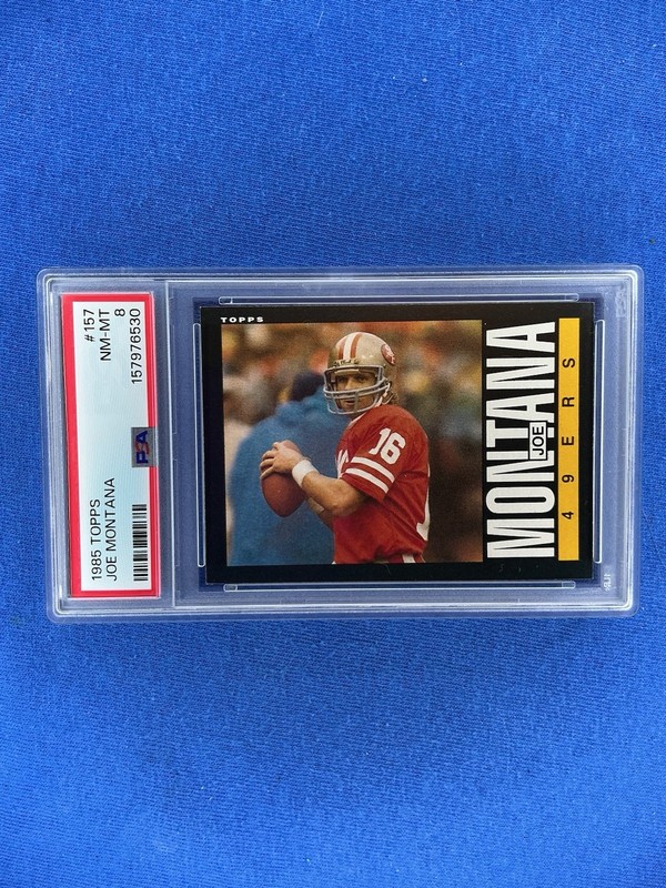 1985 Topps Joe Montana #157 San Francisco 49ers HOF PSA 8