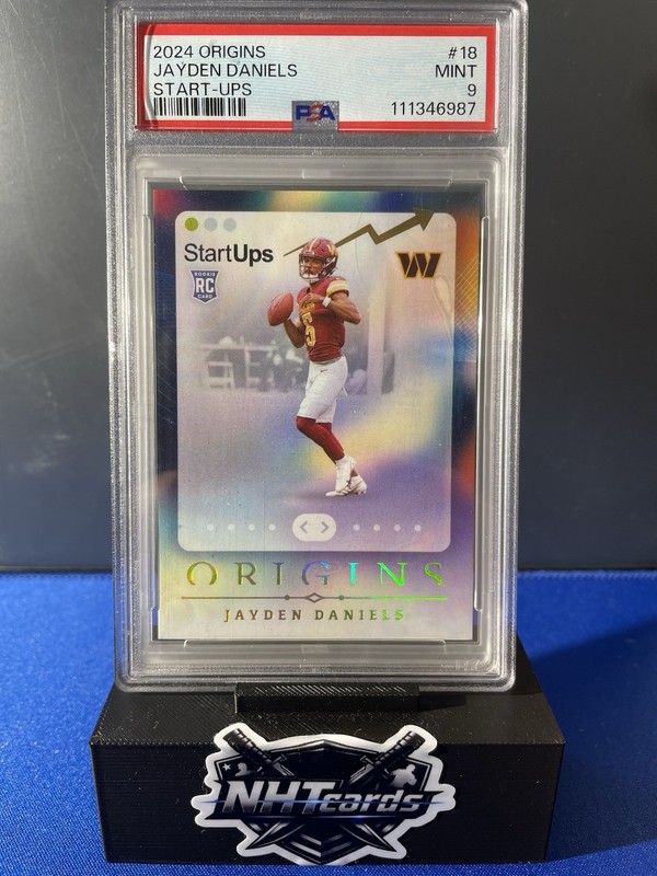 2024 Panini Origins Football Jayden Daniels #18 RC Rookie Start-Ups PSA 9