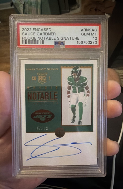 2022 Panini Encased - Rookie Notable Signatures Ahmad Gardner  /99 PSA 10