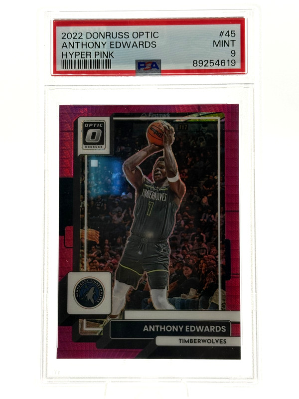 Anthony Edwards - 2022 Donruss Optic, Hyper Pink - (PSA 9), Timberwolves