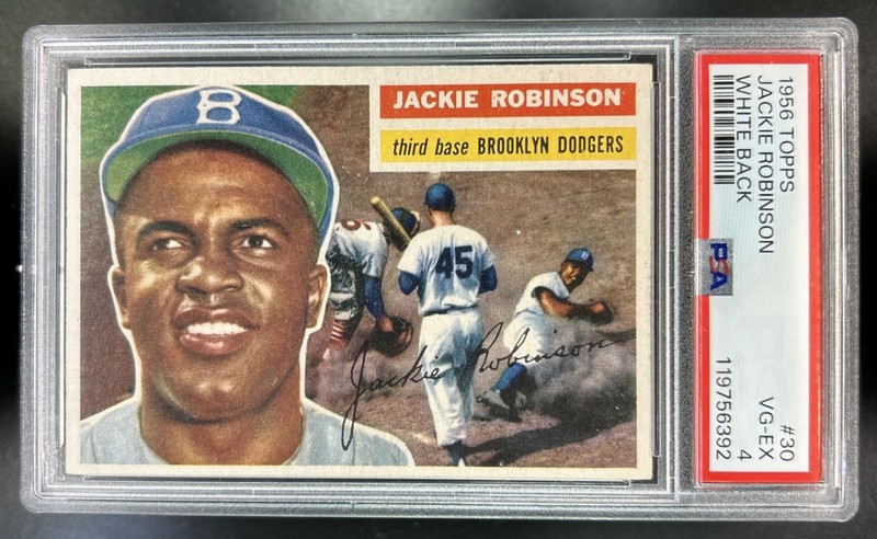 1956 Topps Jackie Robinson #30a Dodgers PSA 4