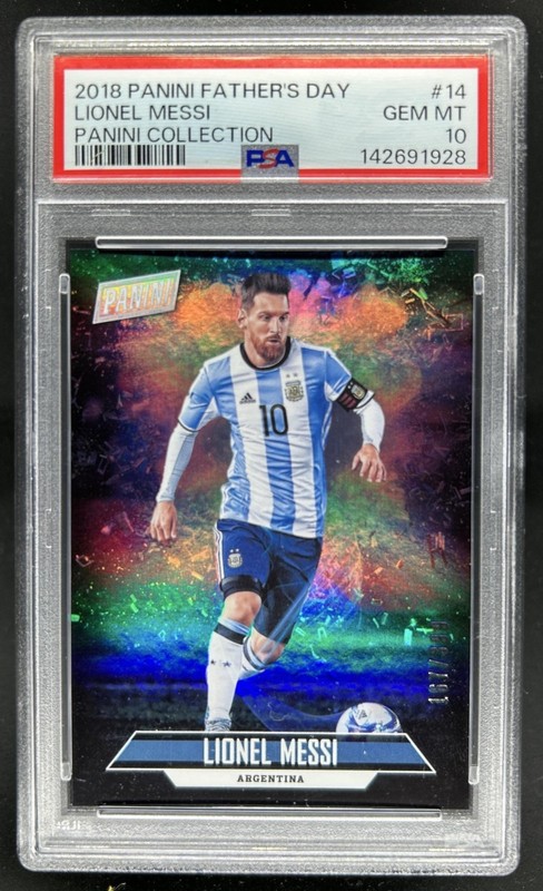 2018 Panini Father's Day Lionel Messi #/399 PSA 10 GEM MINT view 1