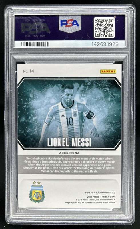 2018 Panini Father's Day Lionel Messi #/399 PSA 10 GEM MINT view 2