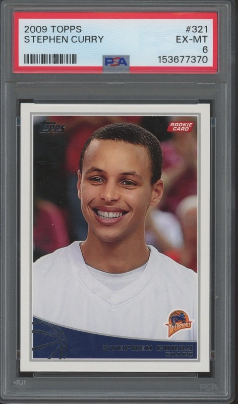 2009 Topps #321 Stephen Curry RC Rookie EX-MT PSA 6