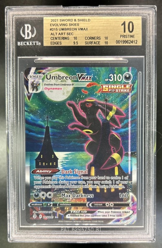 2021 Pokemon SWSH Evolving Skies Umbreon VMAX Alt Art #215/203 BGS 10 PRISTINE