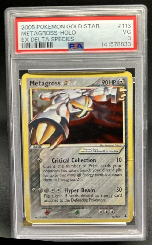2005 Pokemon EX Delta Species Metagross Gold Star Holo #113/113 PSA 3