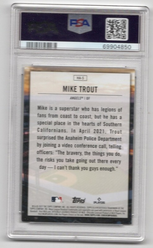 Mike Trout 2022 Topps Home Field Advantage # HA5 *PSA 8 NM-MT* Los AngelesAngels view 2