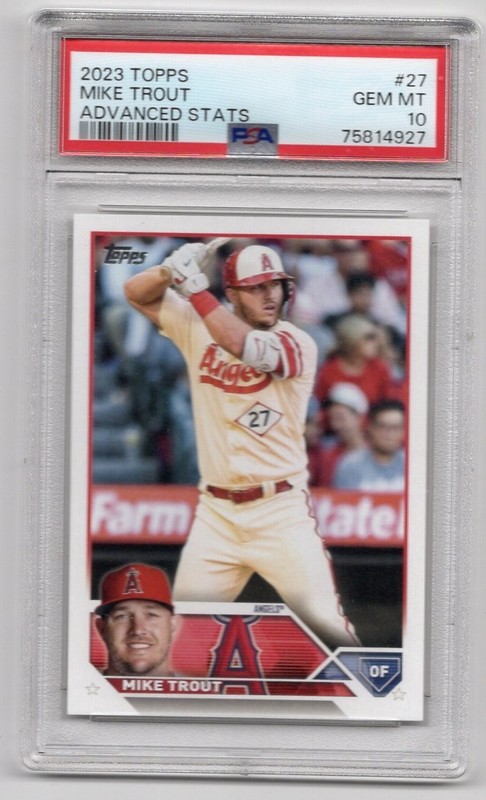 Mike Trout 2023 Topps Advanced Stats # 27 *PSA 10 GEM MT* Angels *159/300*