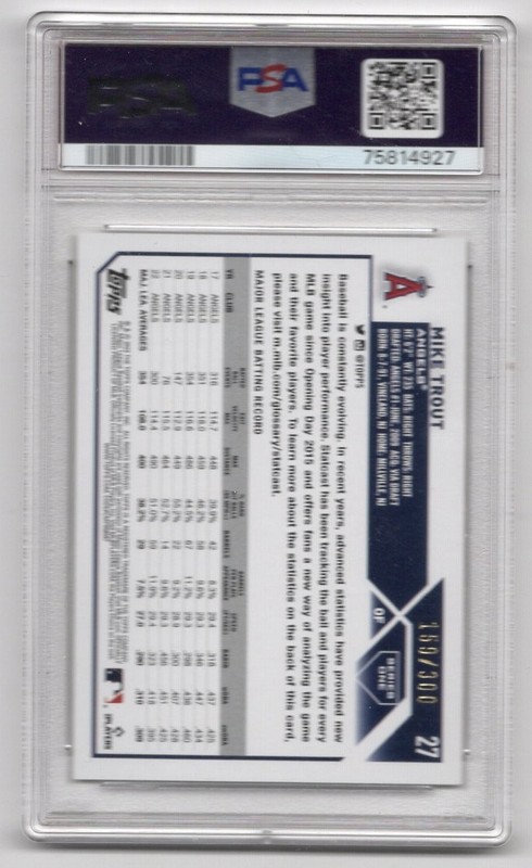 Mike Trout 2023 Topps Advanced Stats # 27 *PSA 10 GEM MT* Angels *159/300* view 2