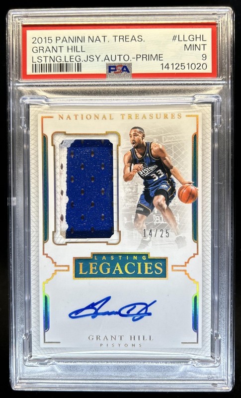 2015-16 National Treasures Grant Hill Lasting Legacies Patch Auto #/25 PSA 9