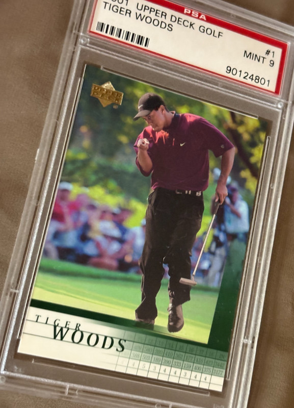 2001 Upper Deck Golf Tiger Woods #1 PSA 9
