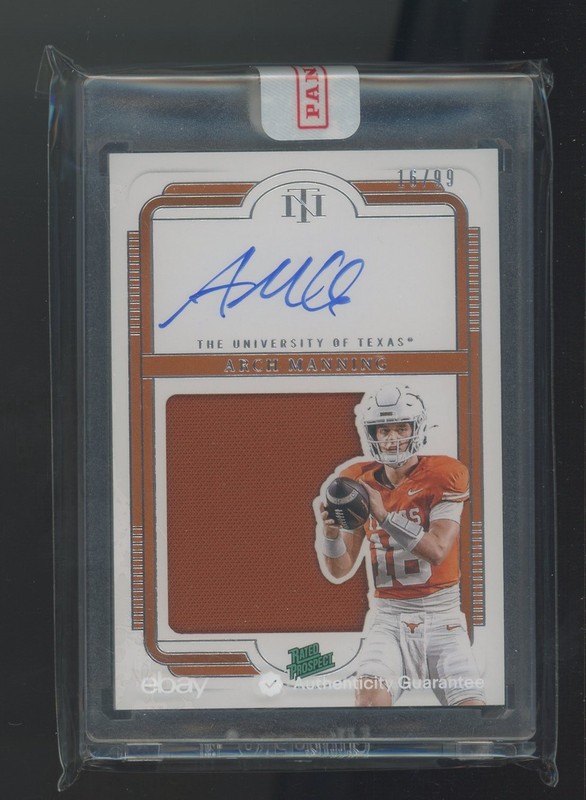 2025 National Treasures Arch Manning RC AUTO Patch 16/99 Jersey Number Match