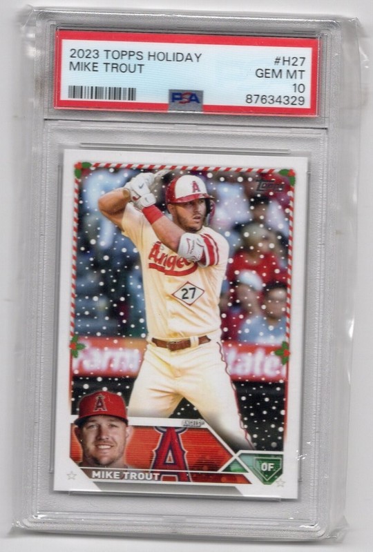 Mike Trout 2023 Topps Holiday # H27 *PSA 10 GEM MT* Los Angeles Angels