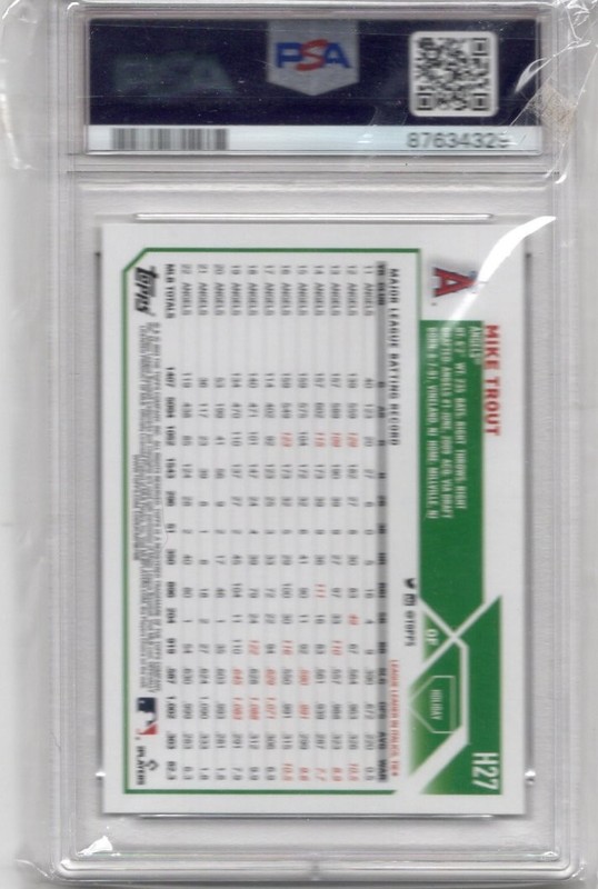 Mike Trout 2023 Topps Holiday # H27 *PSA 10 GEM MT* Los Angeles Angels view 2