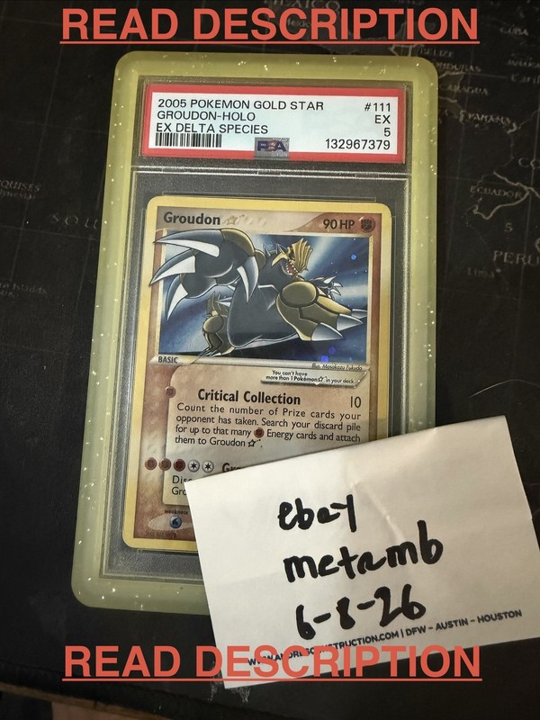 MYSTERY GRAB! 2005 Pokemon Gold Star Ex Delta Species #111 Groudon Holo PSA 5