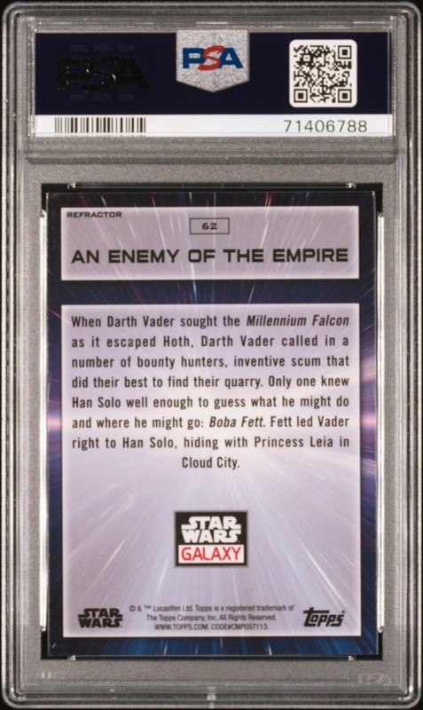2022 Topps Star Wars Galaxy Chrome #62 An Enemy Of The Empire Refractor PSA 10 view 2