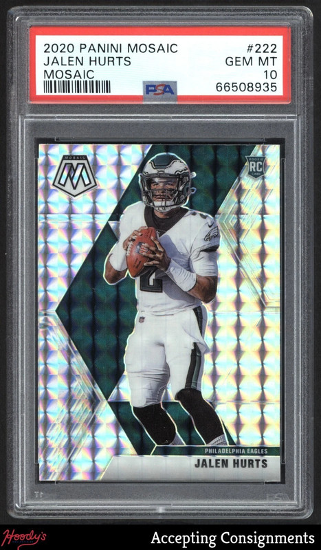 2020 Panini Mosaic Jalen Hurts RC #222 Mosaic Prizm PSA 10