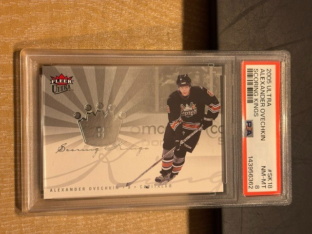 2005-06 Fleer Ultra Alex Ovechkin Scoring Kings SP Rookie Capitals PSA 8 NM-MT