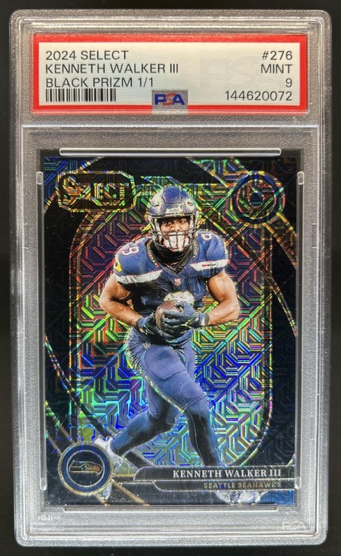 2024 Panini Select Kenneth Walker III Club Black Prizm #1/1 Seahawks PSA 9