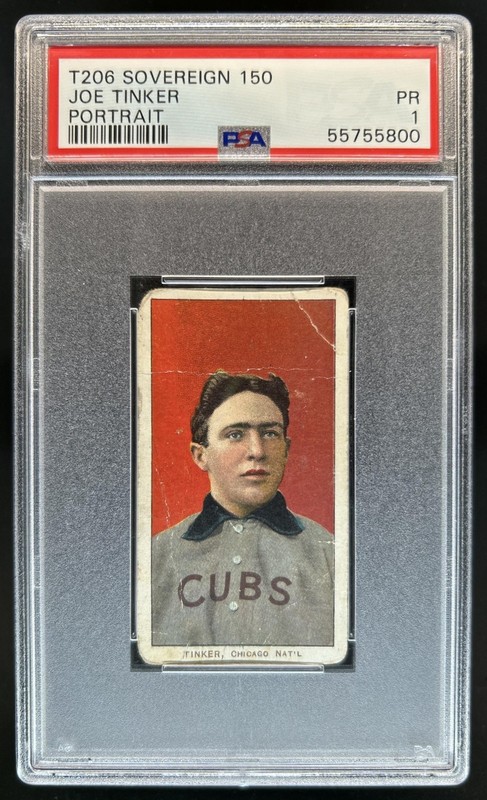 1909-11 T206 Joe Tinker Portrait Sovereign 150 PSA 1