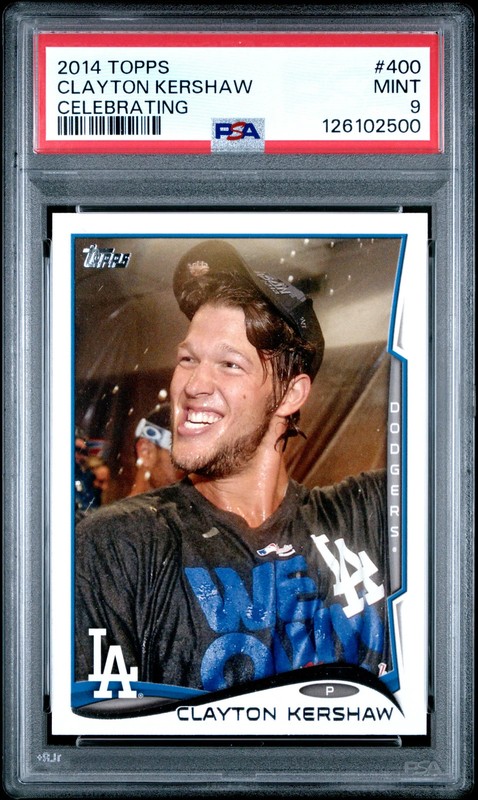 2014 Topps Clayton Kershaw #400 Celebrating PSA 9