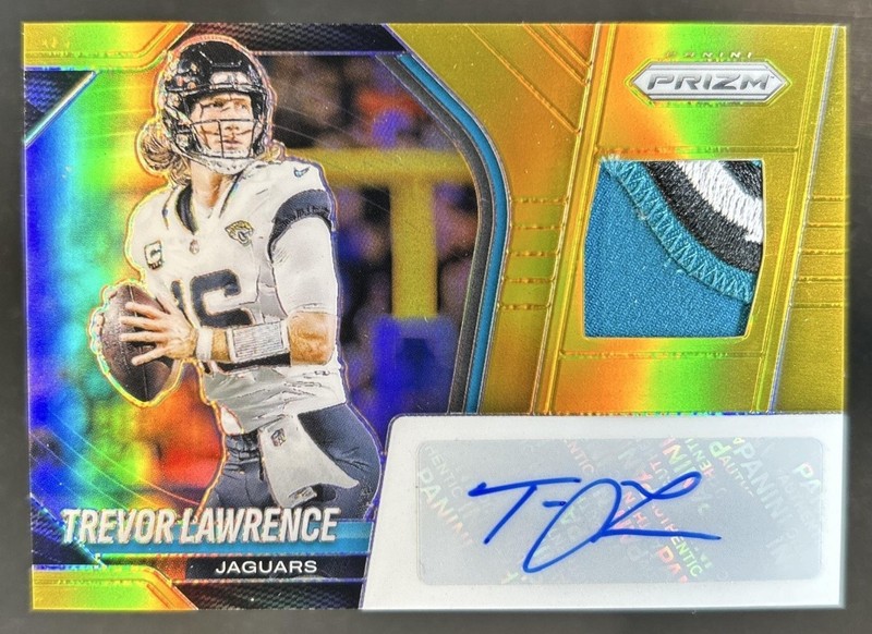 2025 Panini Prizm Trevor Lawrence Patch Auto Autograph Gold #/10 Jaguars