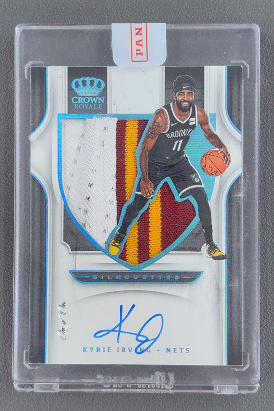 2019-20 Panini Crown Royale Kyrie Irving Silhouettes Patch Auto Platinum 1/1
