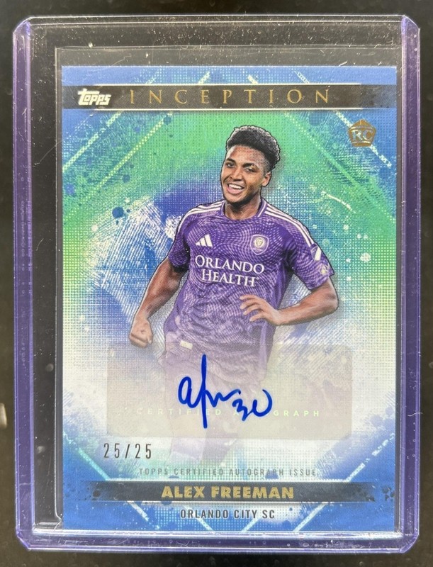 2025-26 Topps Inception MLS Alex Freeman Auto Rookie RC Blue #/25 Orlando City