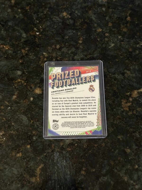2023-24 Topps Finest Cristiano Ronaldo Prized Footballers Real Madrid view 2